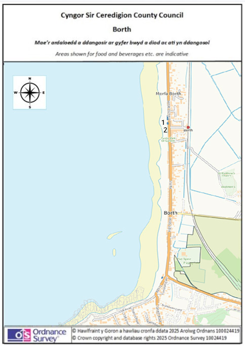 Locations available to lease in Borth on map