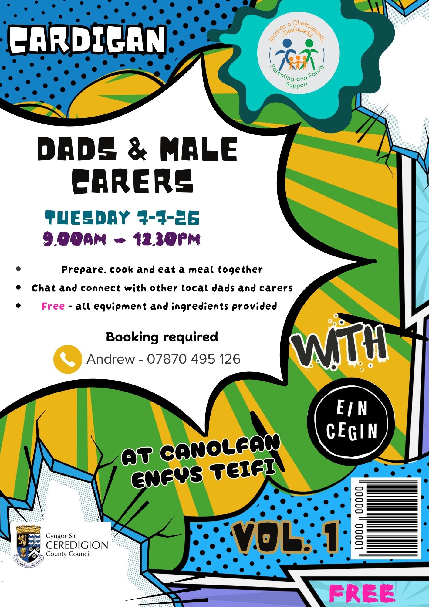 Dads and Male Carers Ein Cegin Session 