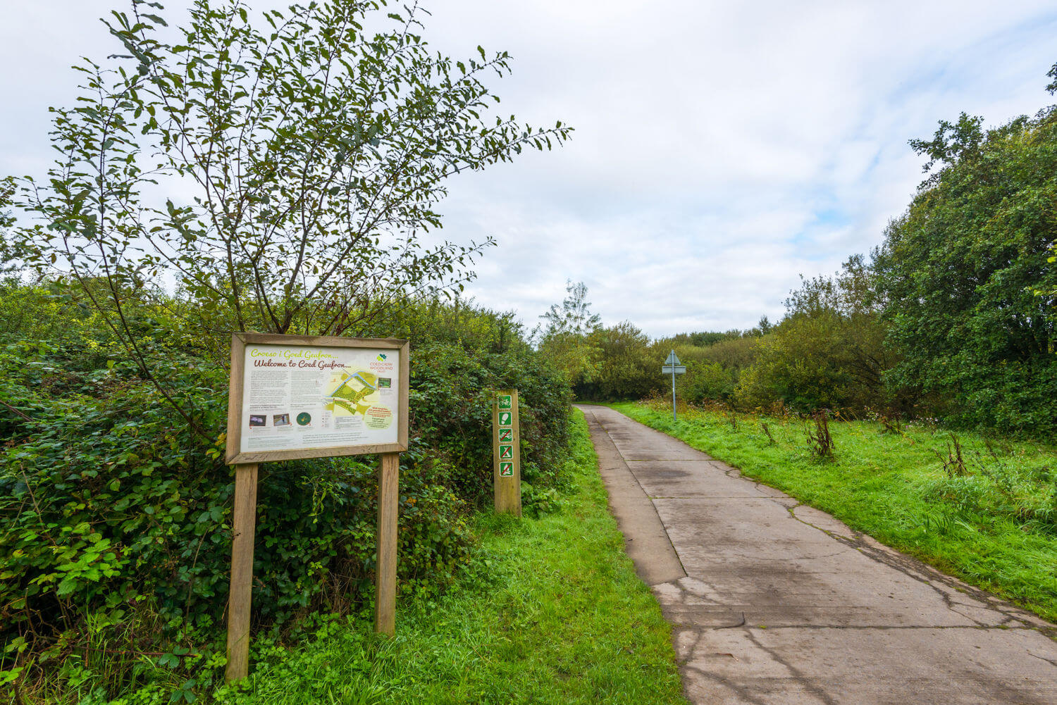 Information board for Coed Geufron