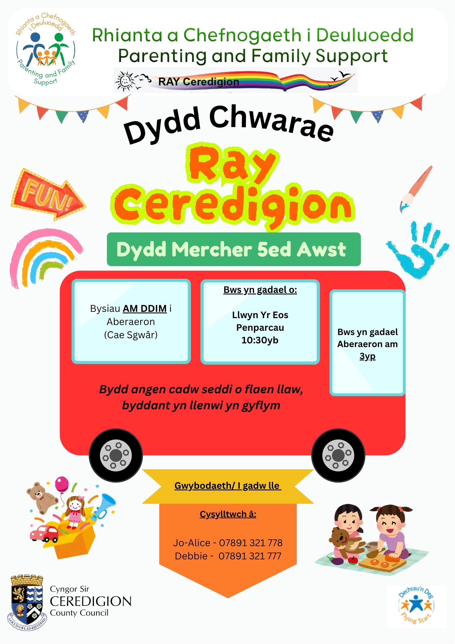 Bws i Dydd Chwarae Ray Ceredigion