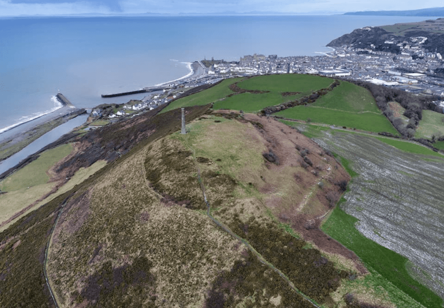 Aerial shot of Pendinas