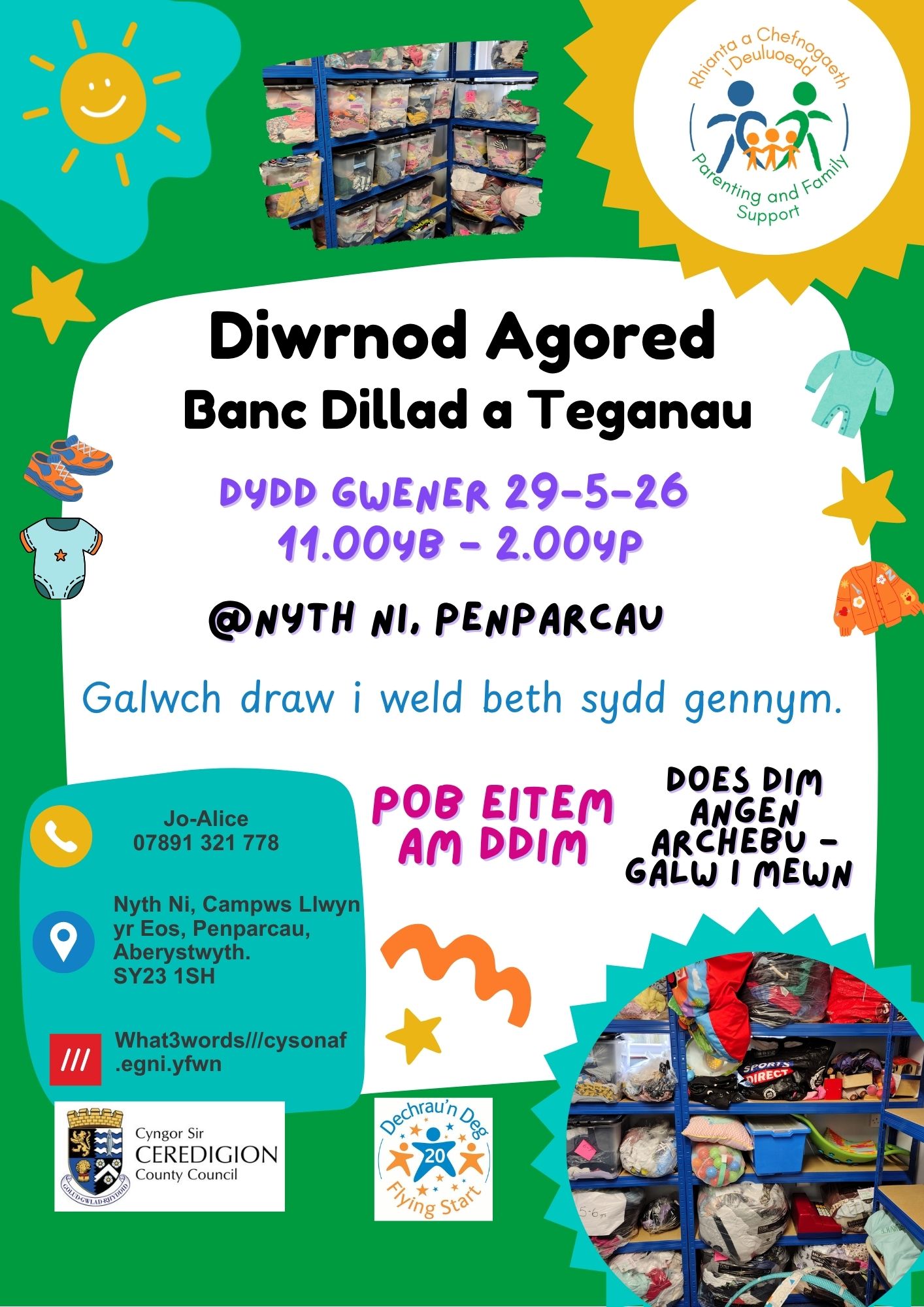 Diwrnod Agored Banc Dillad a Teganau